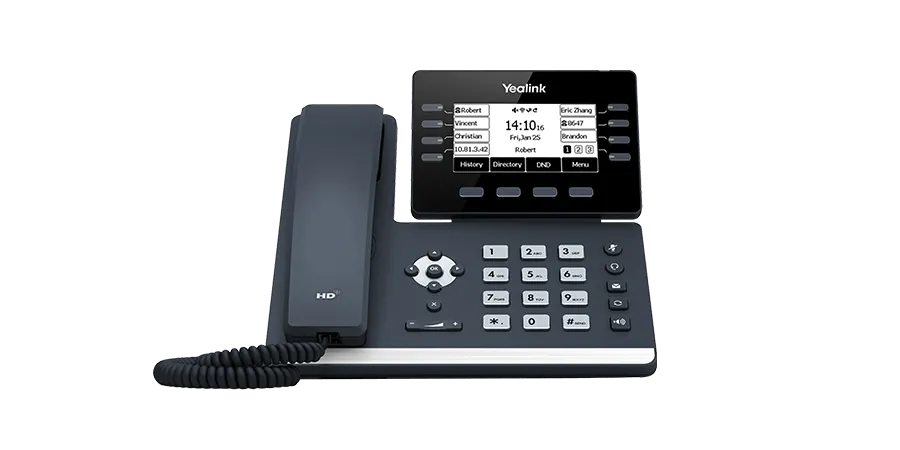 Téléphone IP SIP-T53W vue de face, de marque Yealink - Leader mondial en fourniture et solution de téléphonie VoIP - Partenaire premium d'EISN