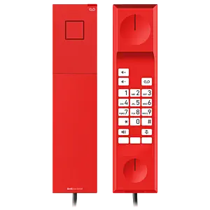 Téléphone d'urgence analogique Snom E303A rouge. Snom E303A combiné SOS antibactérien filaire.